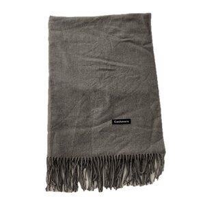 Cashmere Women's Soft Scarf Wrap Tassel Gray 72"x50"